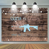 Lofaris Guns Or Glitter Wood Gender Reveal Baby Shower Backdrop